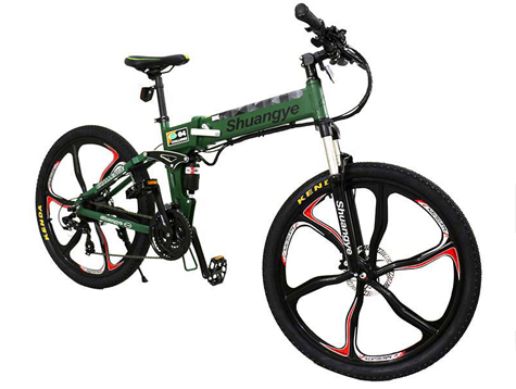 电子可折叠自行车与一体车轮